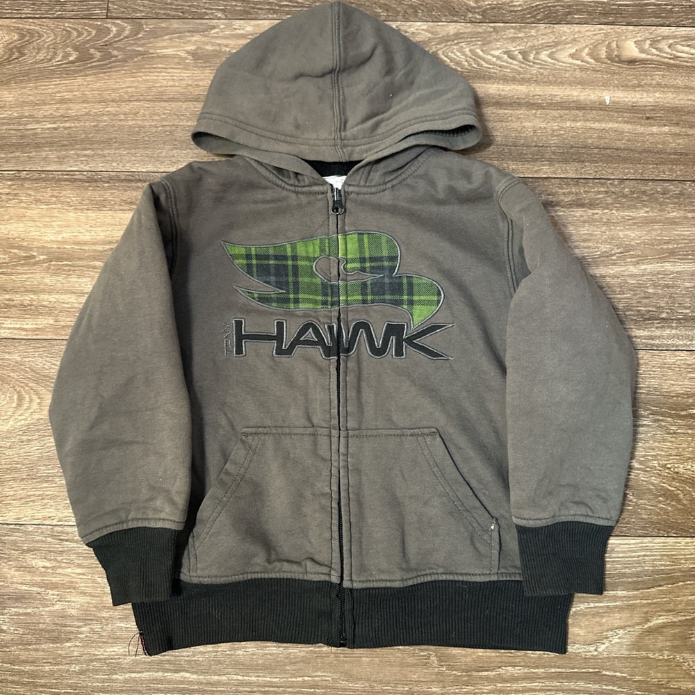 Vintage y2k Tony Hawk Embroidered Zip Up Skater Hoodie Toddler Sz 5-6t